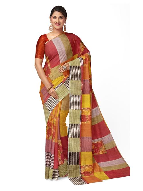 women's printed multi colored saree with blouse - 19266251 -  Standard Image - 0