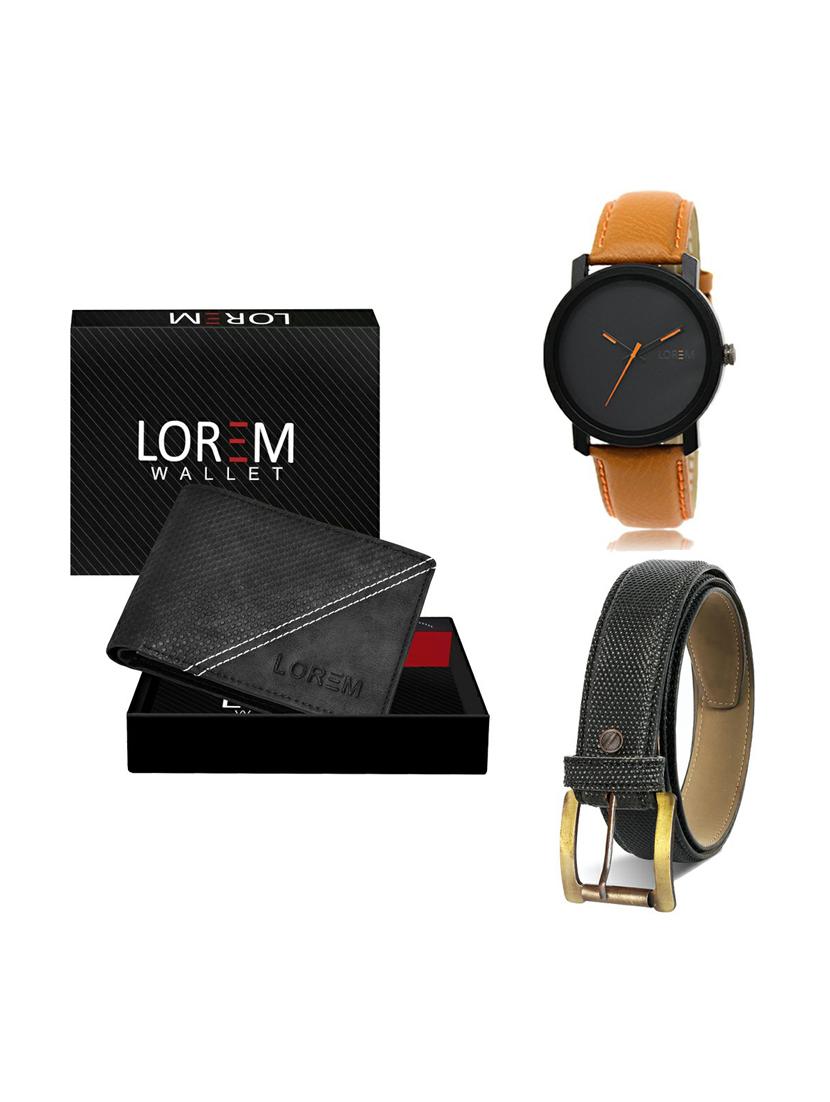 belt, wallet & watch gift combo - 19269288 -  Zoom Image - 0