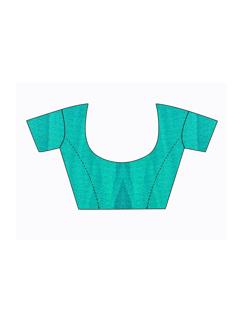women's printed sea green colored saree with blouse - 19281239 - Standard Image - 3
