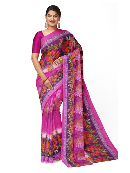 women's printed pink colored saree with blouse - 19282204 -  Standard Image - 0