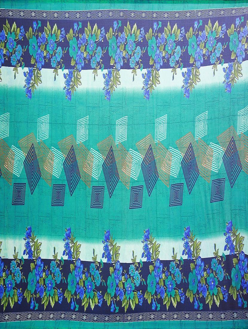 women's printed green colored saree with blouse - 19282212 - Standard Image - 3
