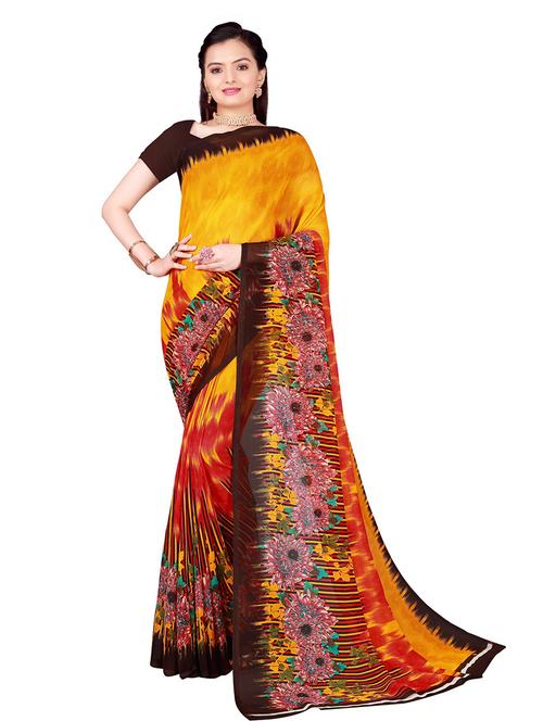 women's floral multi colored saree with blouse - 19282267 - Standard Image - 0