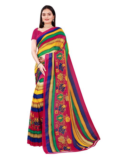 multi colored printed bollywood saree with blouse - 19282270 -  Standard Image - 0