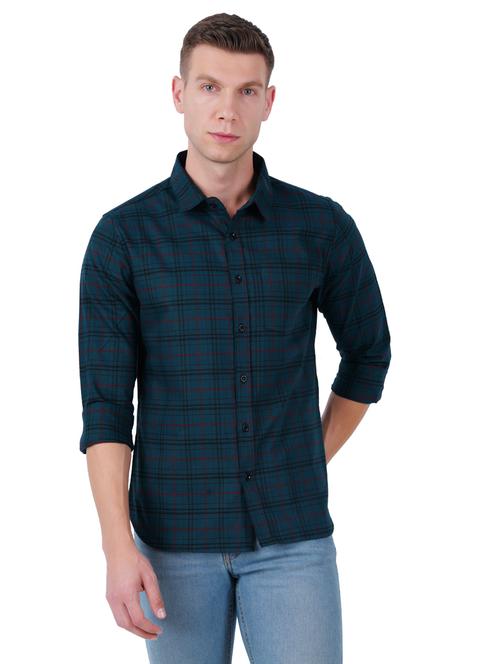 mens checks casual shirt - 19282439 - Standard Image - 0