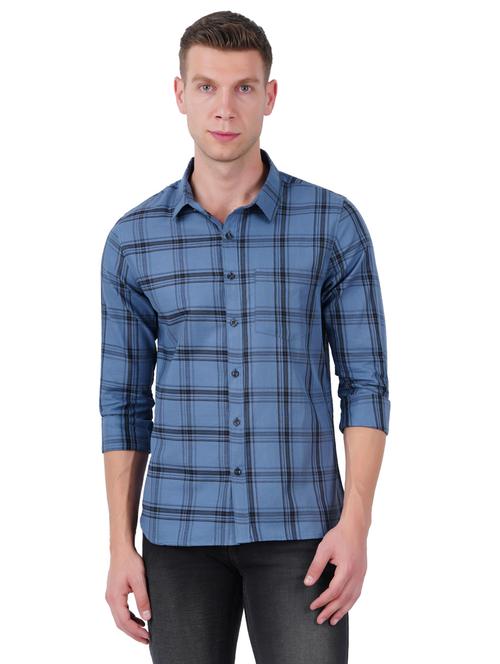 mens checks casual shirt - 19282455 - Standard Image - 0