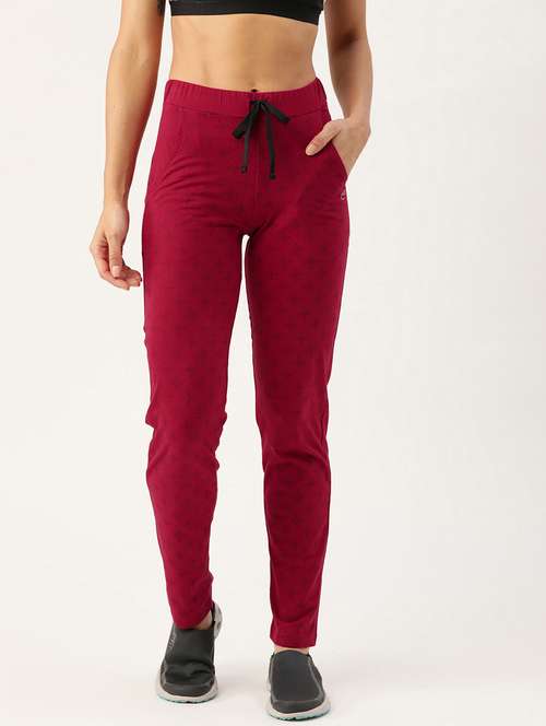 mid rise printed track pant - 19285162 - Standard Image - 0
