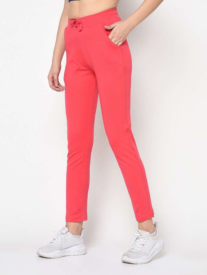 Coral Cotton Blend Track Pant