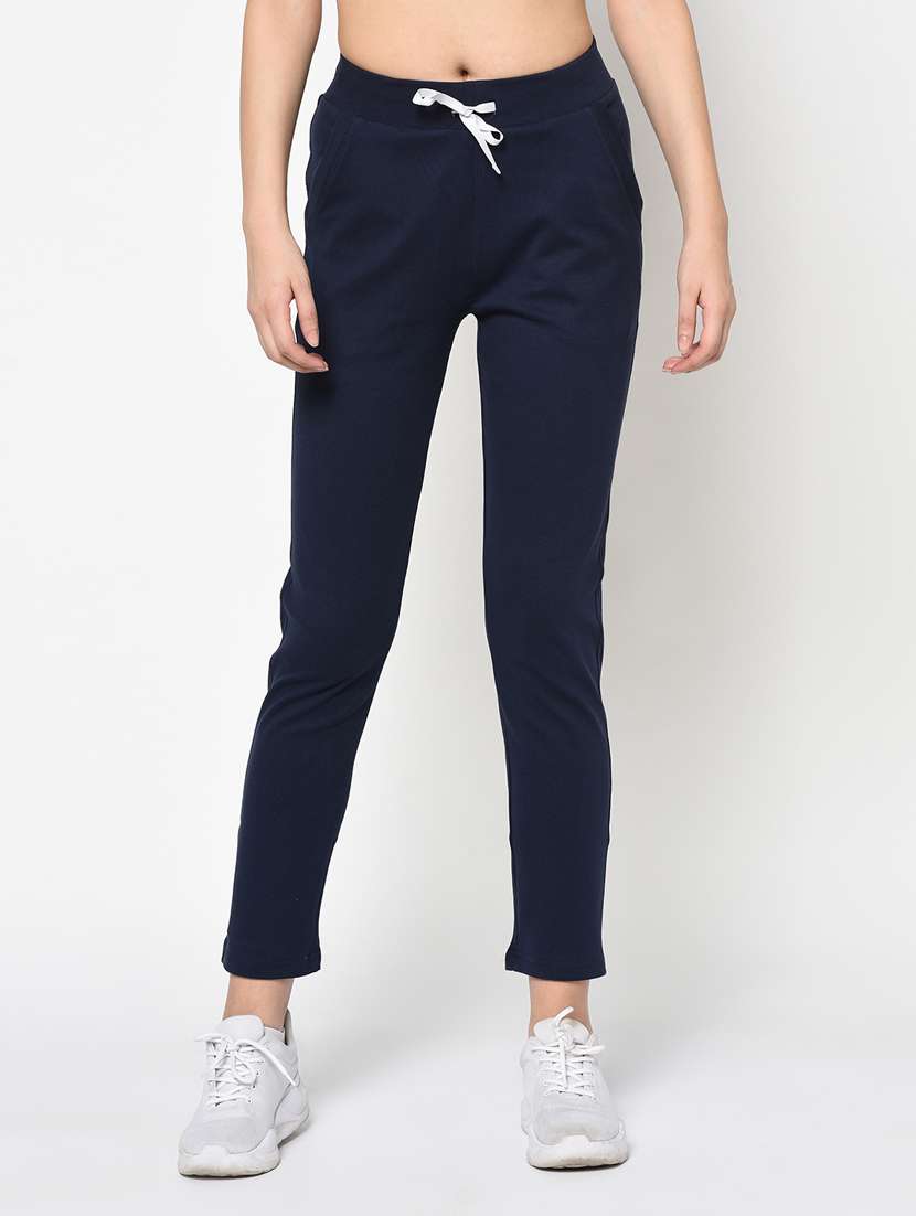 mid rise solid track pant