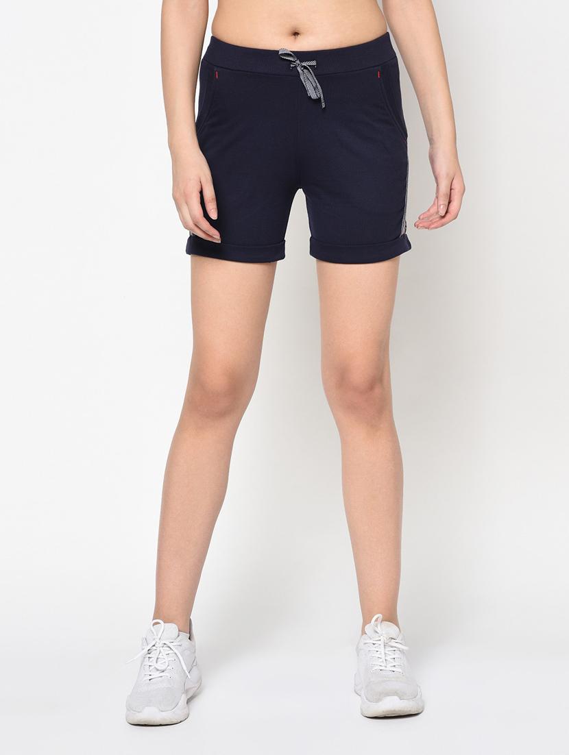 blue cotton blend regular shorts - 19285206 - Zoom Image - 0