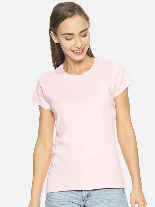 pink cotton blend regular tshirt - 19285213 -  Standard Image - 0