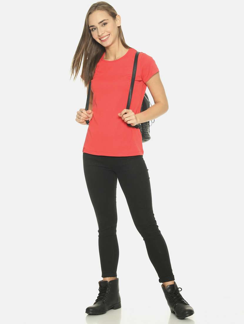 pink cotton blend regular tshirt - 19285218 - Standard Image - 3