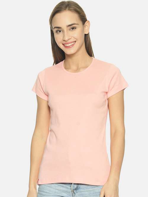 pink cotton blend regular tshirt - 19285219 -  Standard Image - 0