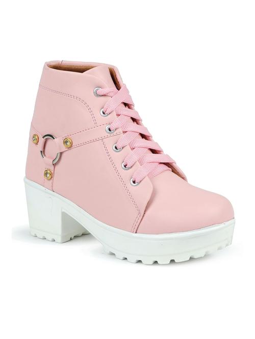 pink lace up boot - 19285446 -  Standard Image - 0