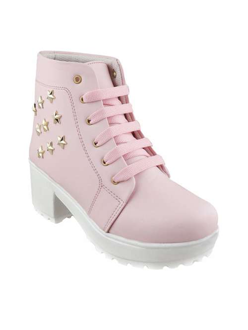 pink lace up boot - 19285450 - Standard Image - 0