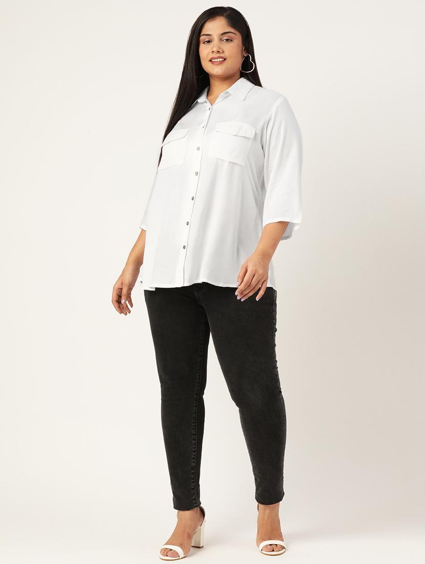 white solid shirt - 19286295 - Standard Image - 3
