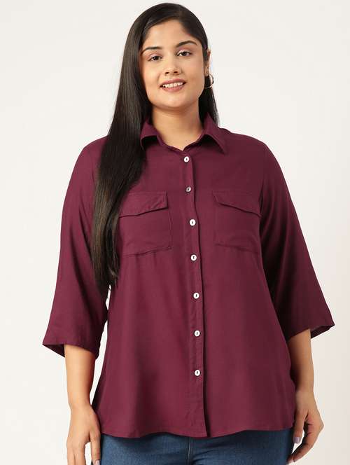 purple solid shirt - 19286300 -  Standard Image - 0