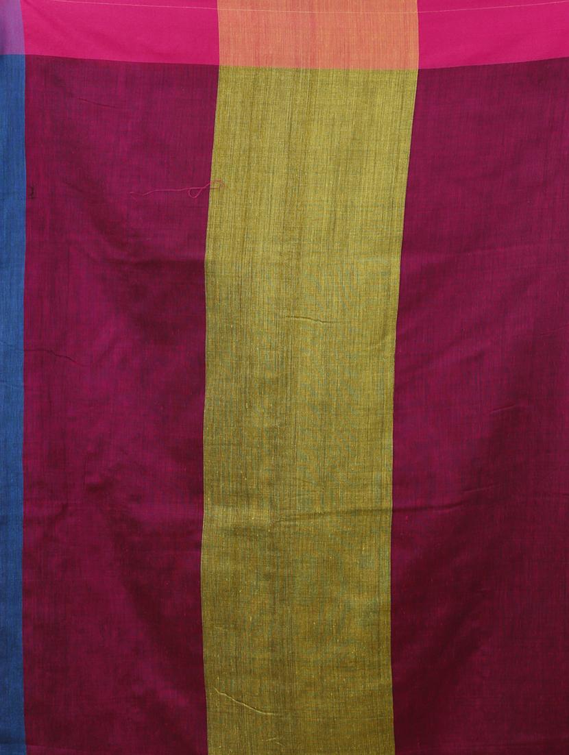 women solid handloom saree with blouse - 19287320 - Standard Image - 3