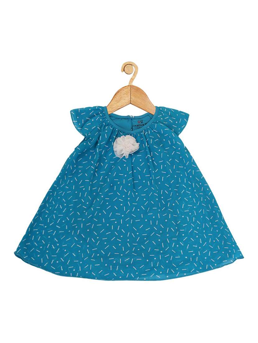 girls round neck cap sleeve frock
