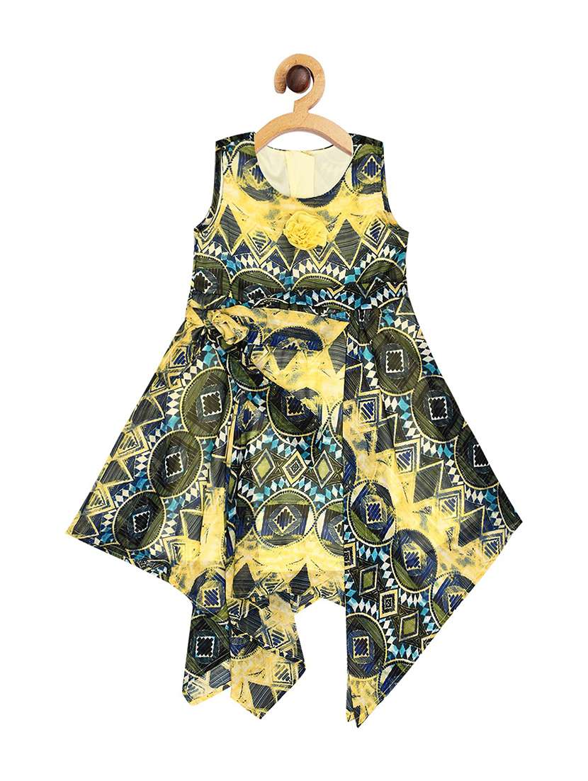 girls round neck sleeveless frock