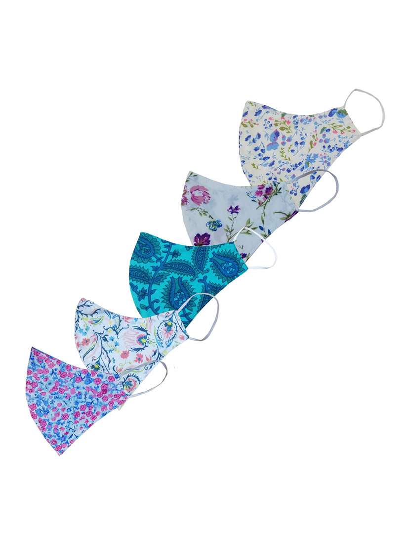women printed face mask combo