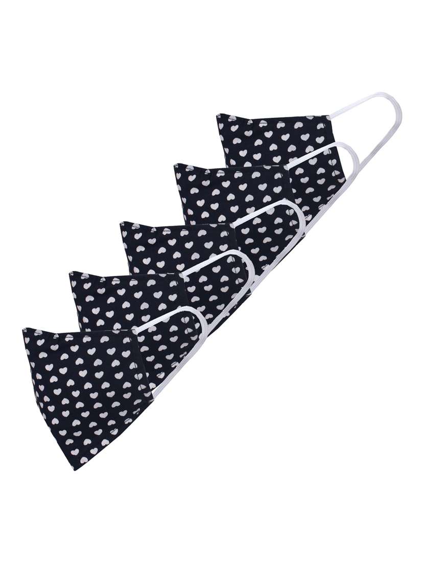 set of 5 printed women mask