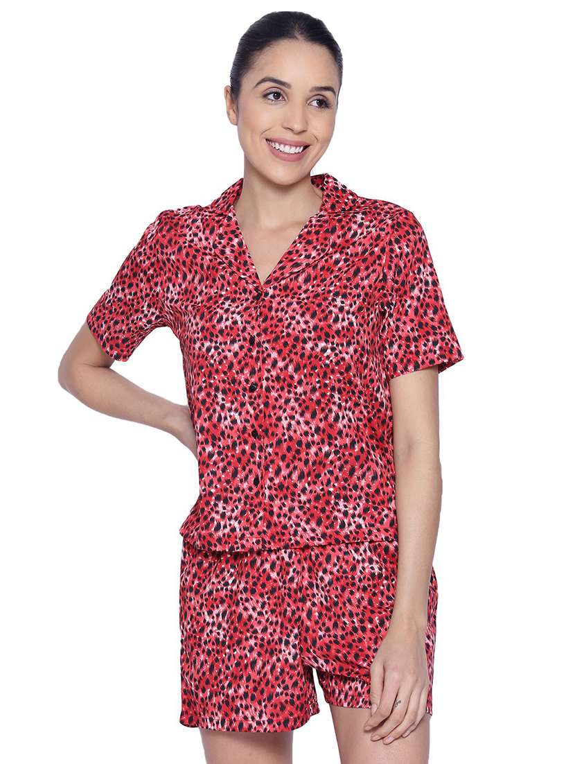 printed shorts nightwear set