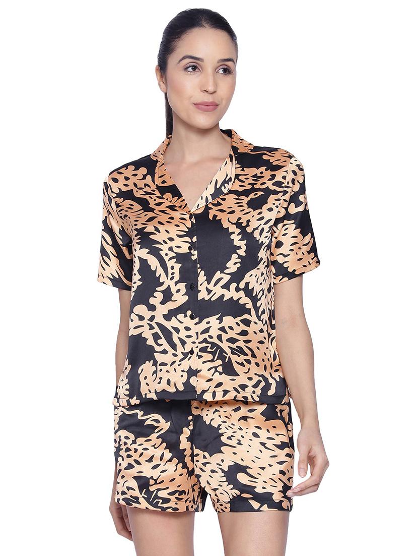 women printed shorts night suit set - 19293969 - Zoom Image - 0