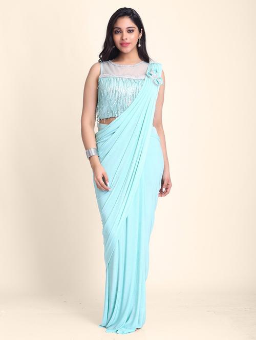 self designed leheriya saree with blouse - 19294122 -  Standard Image - 0
