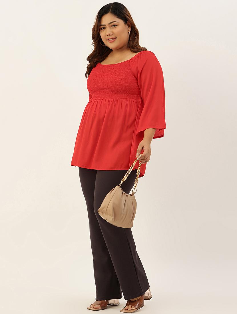 women's peplum round neck top - 19294415 - Standard Image - 3