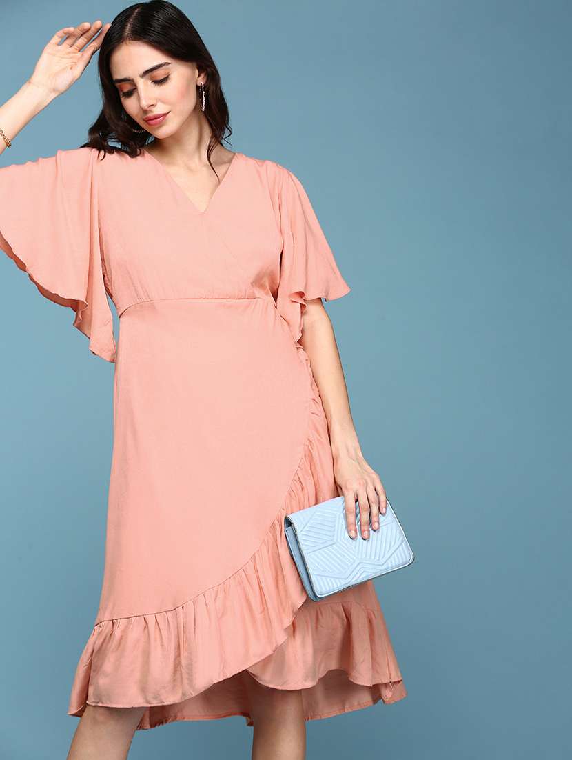 women's ruffle solid dress - 19294540 -  Standard Image - 5