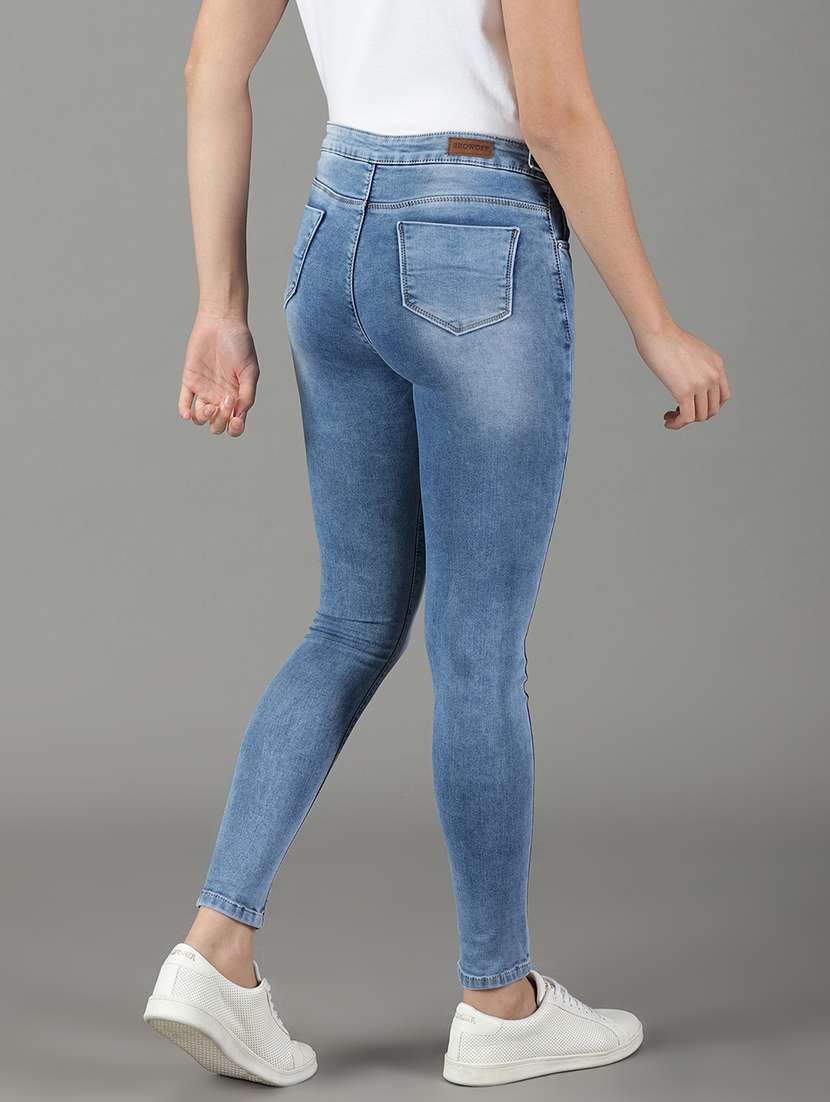 women's plain skinny fit jeans - 19294592 - Standard Image - 3