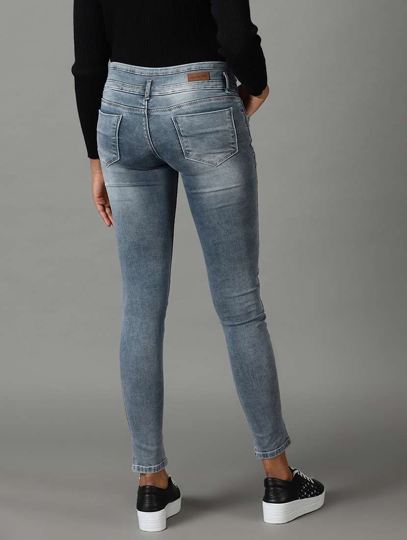 women's plain slim fit jeans - 19294624 -  Standard Image - 3