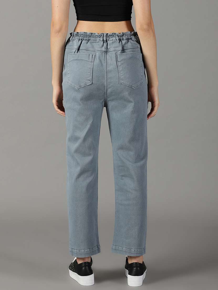 women's plain straight fit jeans - 19294645 -  Standard Image - 3