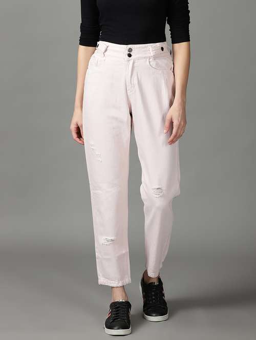women's distress mom fit jeans - 19294660 -  Standard Image - 0