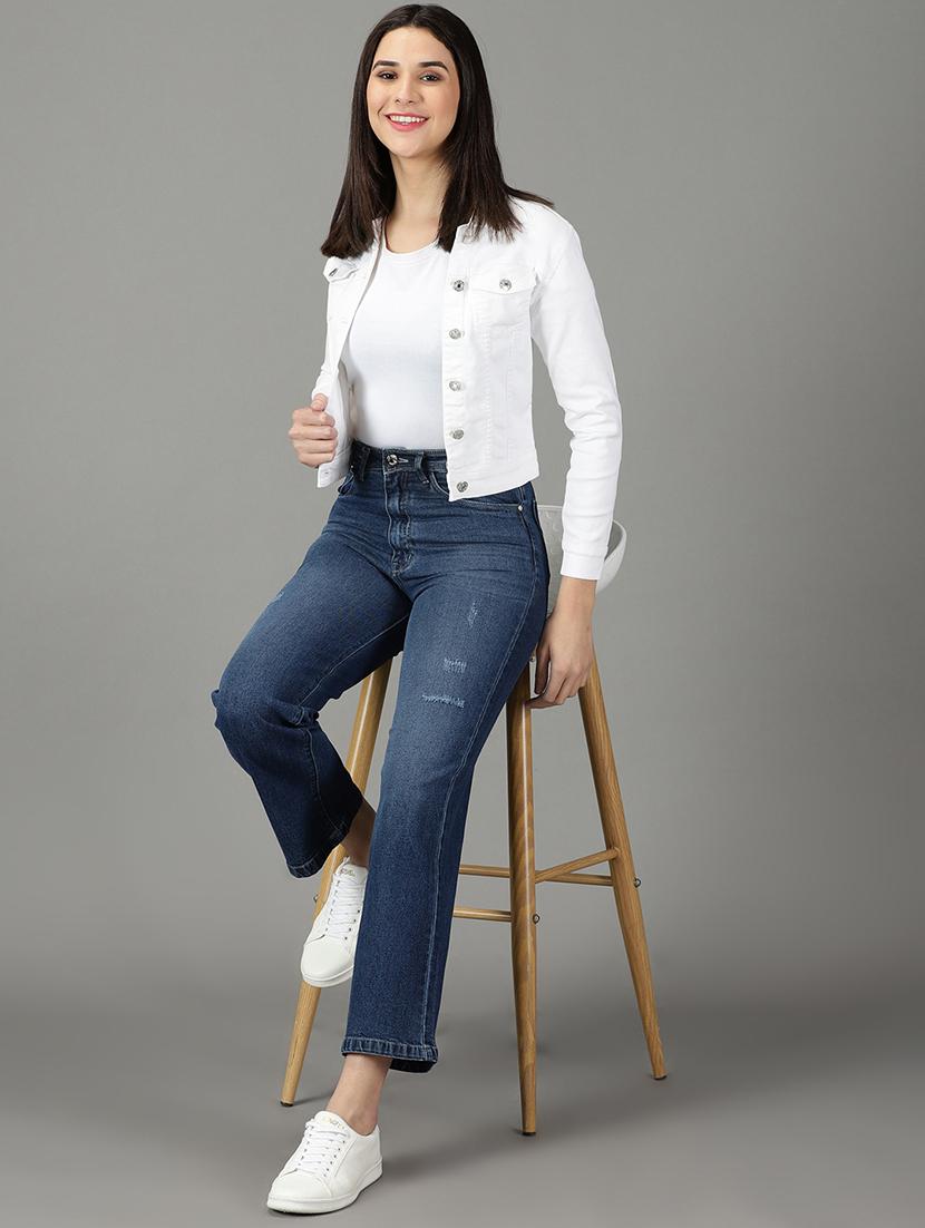 women's distress bootcut jeans - 19294672 - Standard Image - 3