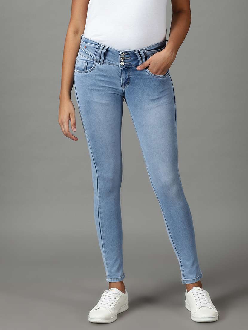 women's plain slim fit jeans - 19294695 -  Zoom Image - 0