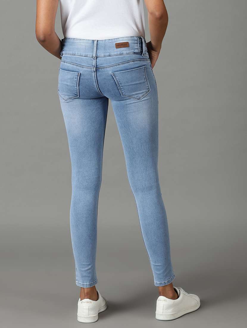 women's plain slim fit jeans - 19294695 - Standard Image - 3