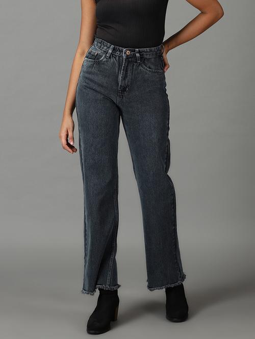 women's plain straight fit jeans - 19294756 - Standard Image - 0