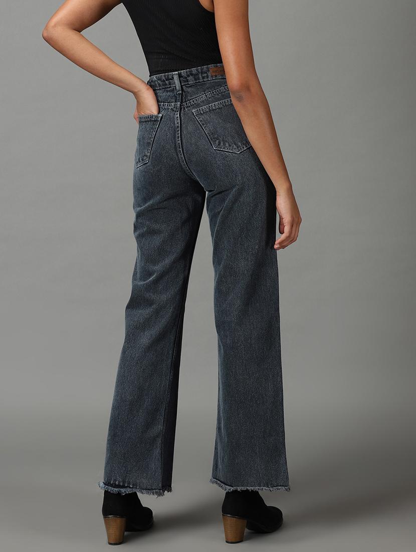 women's plain straight fit jeans - 19294756 - Standard Image - 3