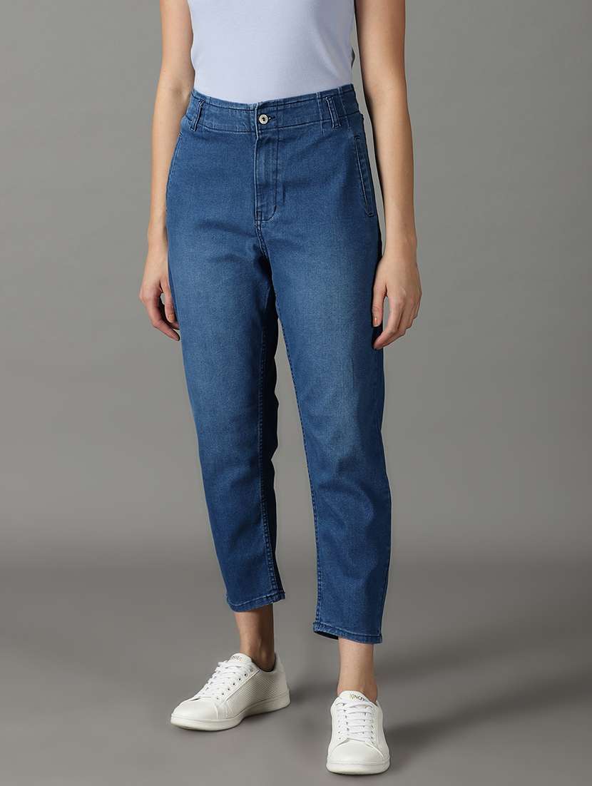 women's plain mom fit jeans