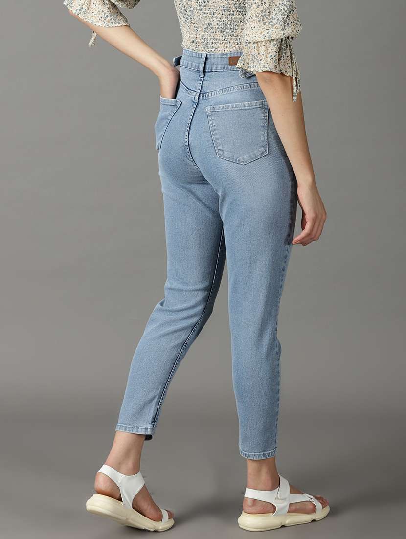 women's plain slim fit jeans - 19294765 - Standard Image - 3