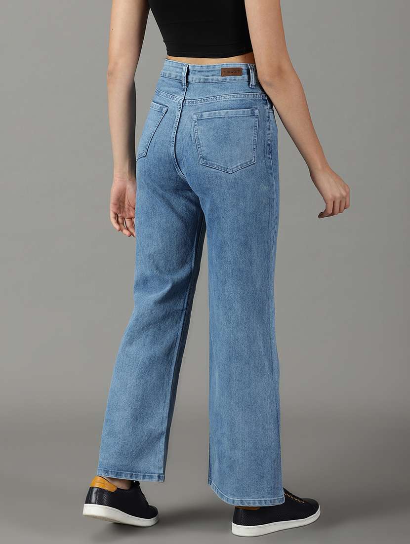 women's plain wide leg jeans - 19294772 -  Standard Image - 3