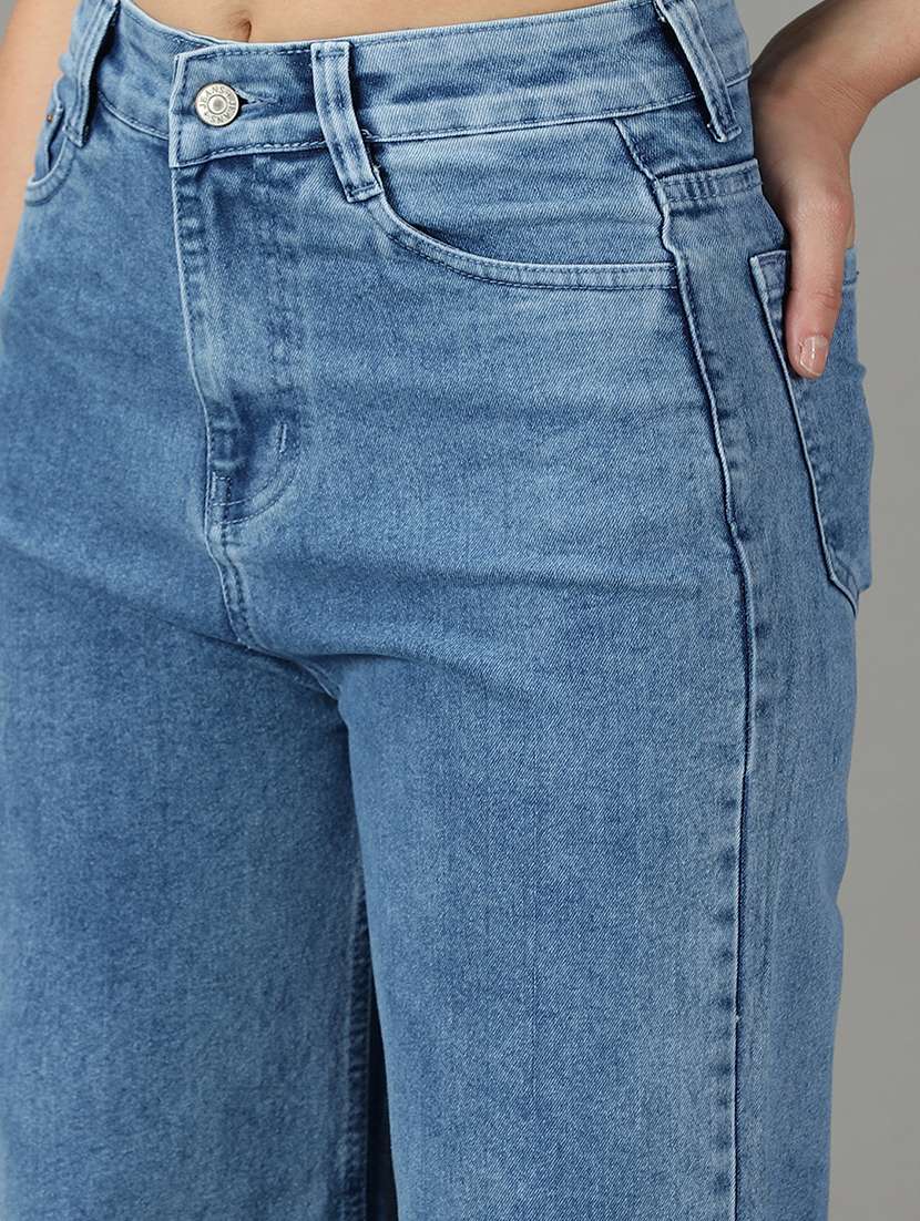 women's plain wide leg jeans - 19294772 -  Standard Image - 5
