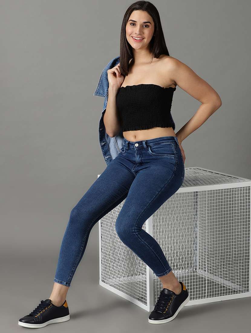 women's plain skinny fit jeans - 19294782 -  Standard Image - 3