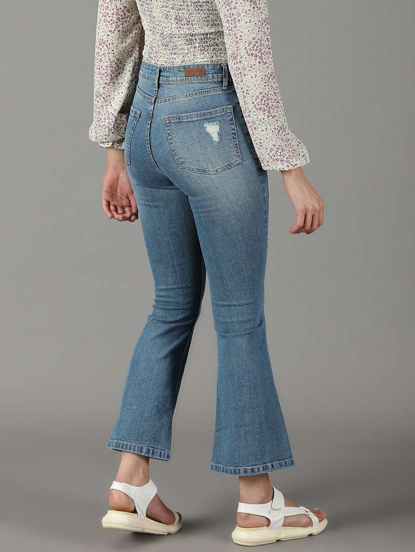 women's distress bootcut jeans - 19294787 - Standard Image - 3