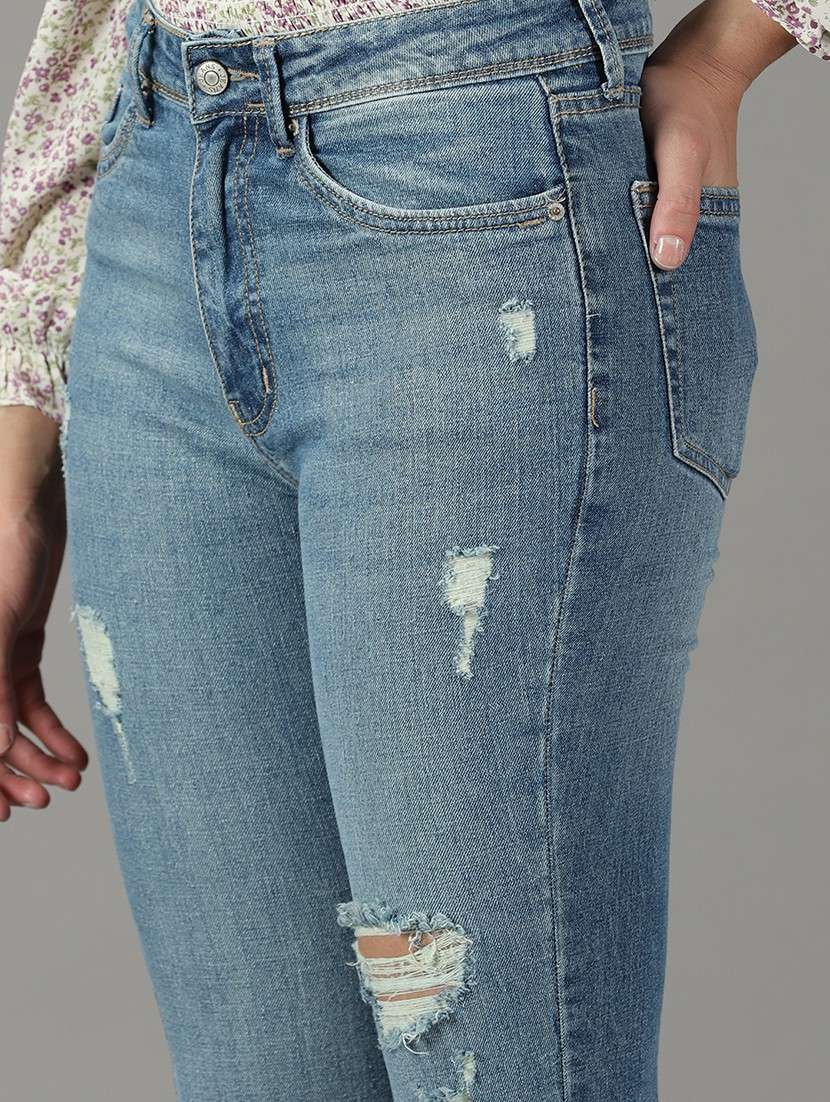 women's distress bootcut jeans - 19294787 - Standard Image - 5