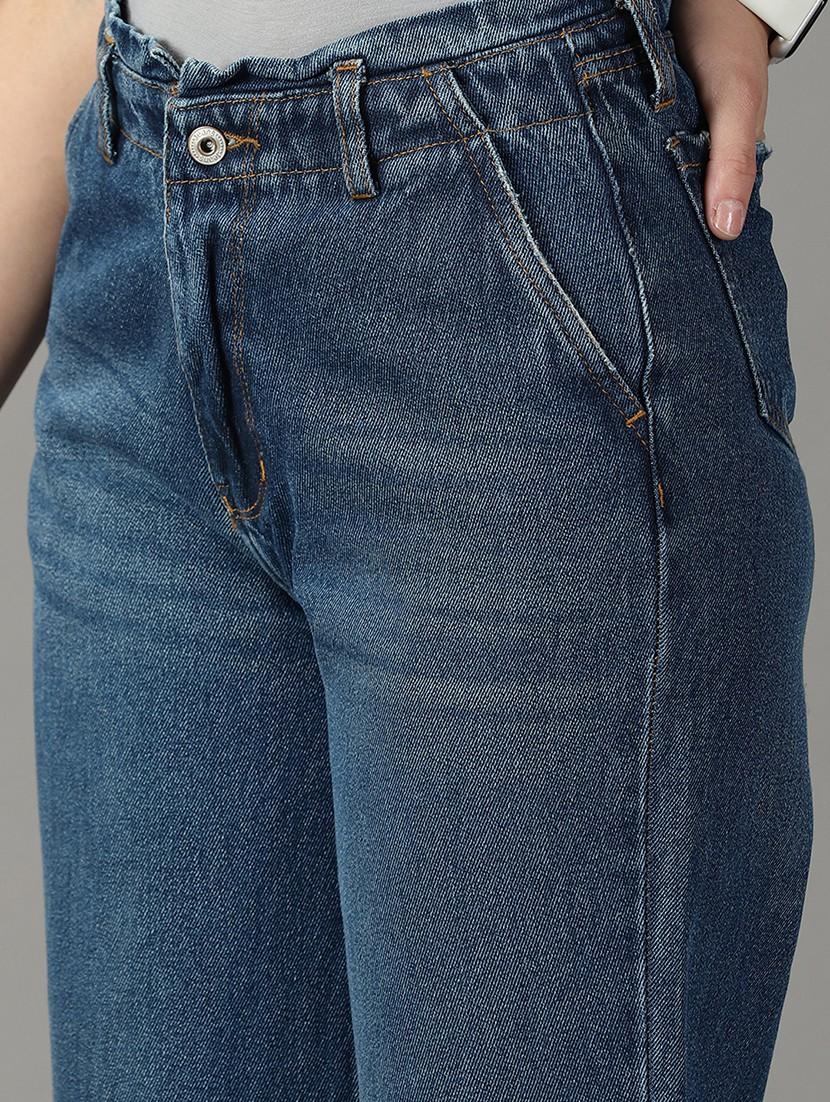 women's plain straight fit jeans - 19294792 - Standard Image - 5