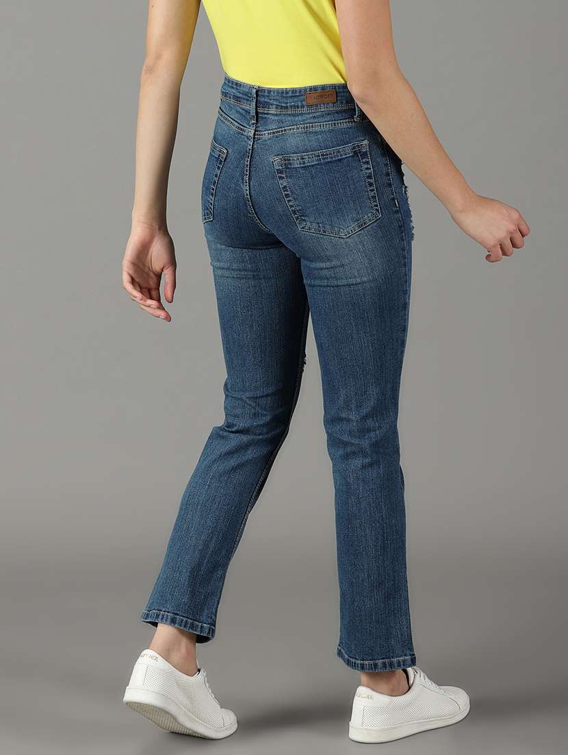 women's distress bootcut fit jeans - 19294793 - Standard Image - 3