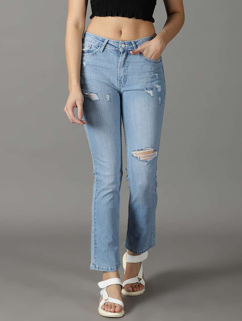 women's distress bootcut jeans - 19294794 - Zoom Image - 0
