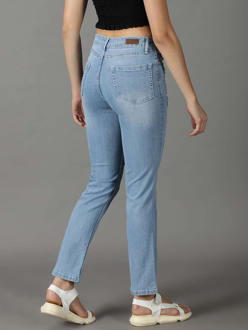 women's distress bootcut jeans - 19294794 - Standard Image - 3